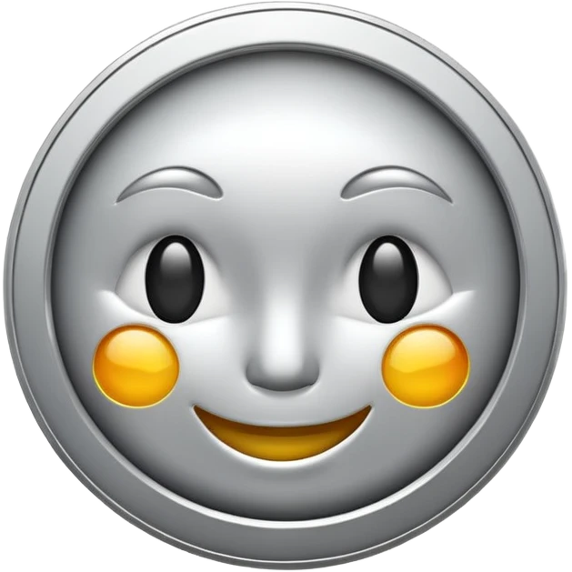 Silver coin wink face emoji
