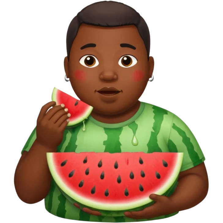 A big fat black boy eating watermelon emoji