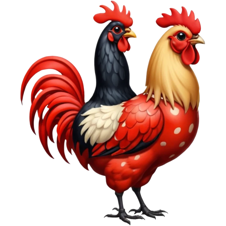 Lady bug with a rooster  emoji