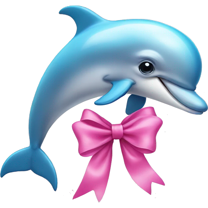 Dolphin with pink bow emoji