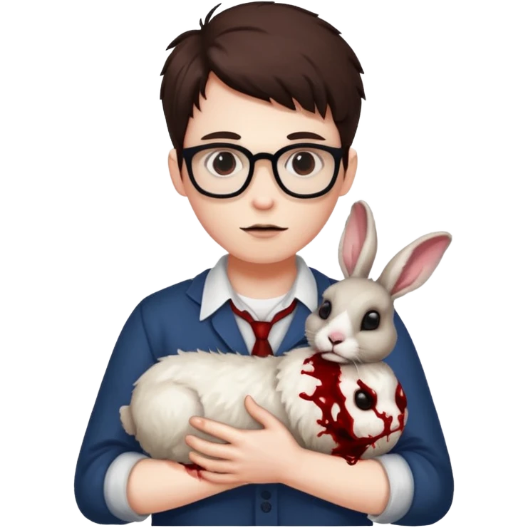Nerd kills rabbit emoji