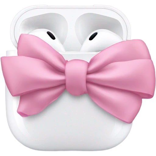 AirPod maxes with pink bows emoji