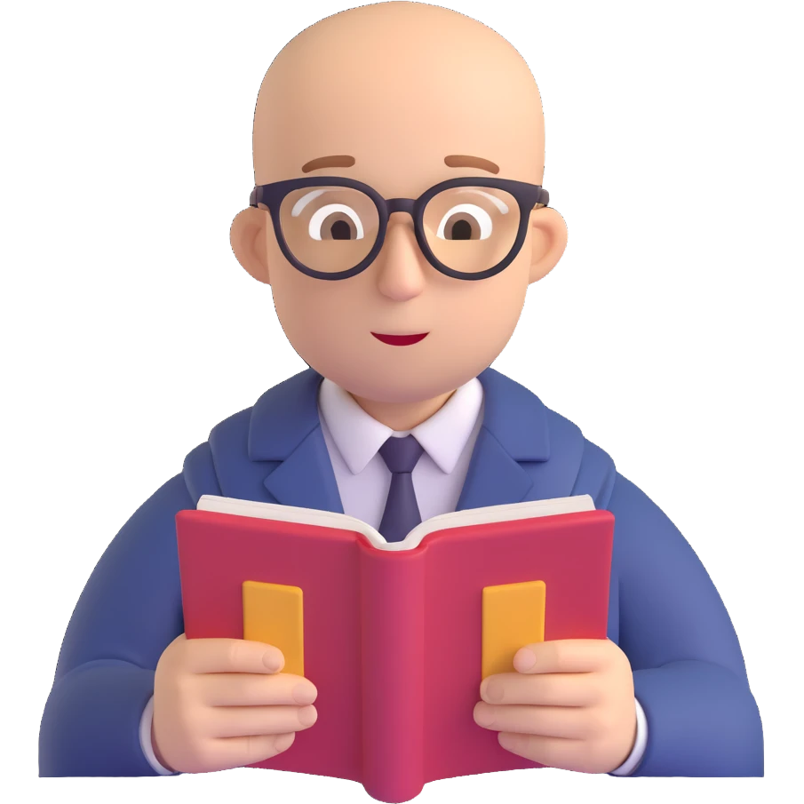 Angry man bald with glasses reading emoji