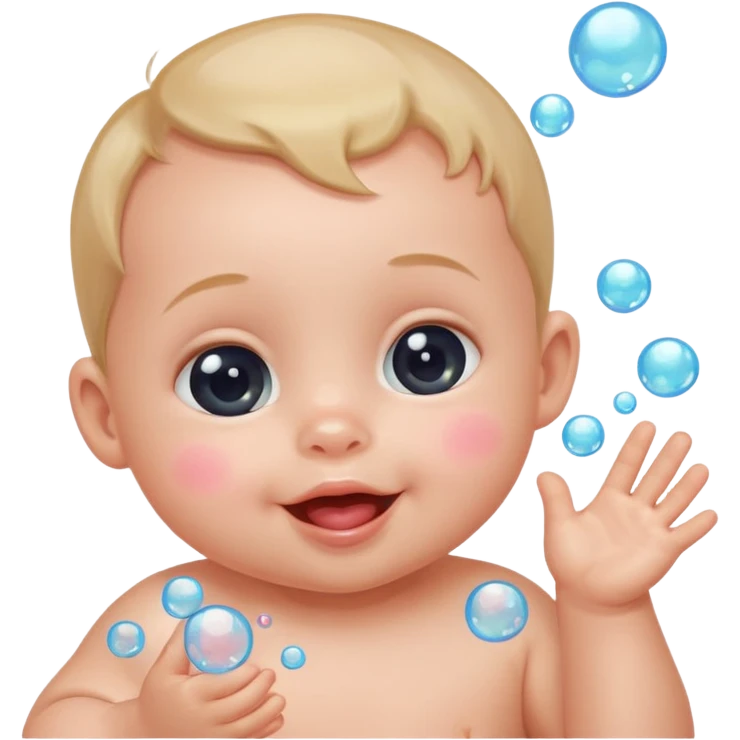 Tiny baby popping bubbles emoji