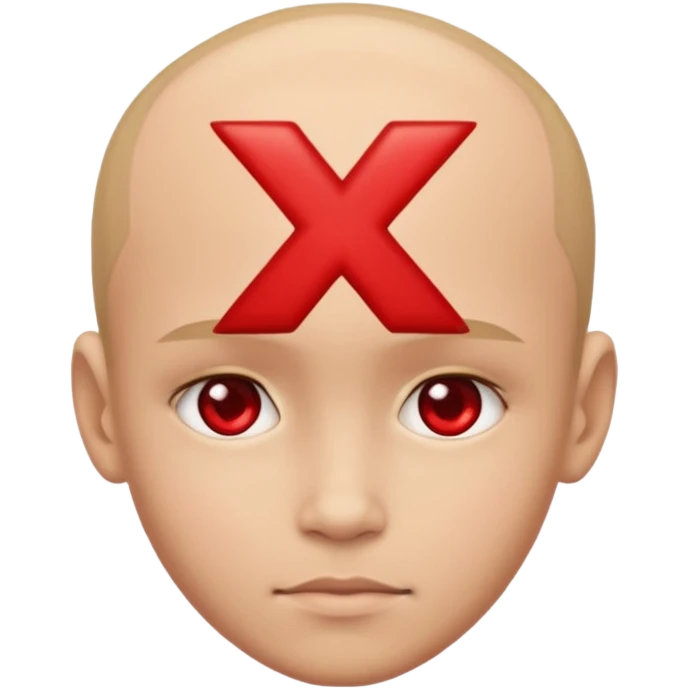 Forhead with a red small "x" symbol in the center emoji