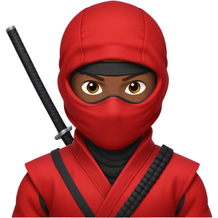 black skin ninja red clothes emoji