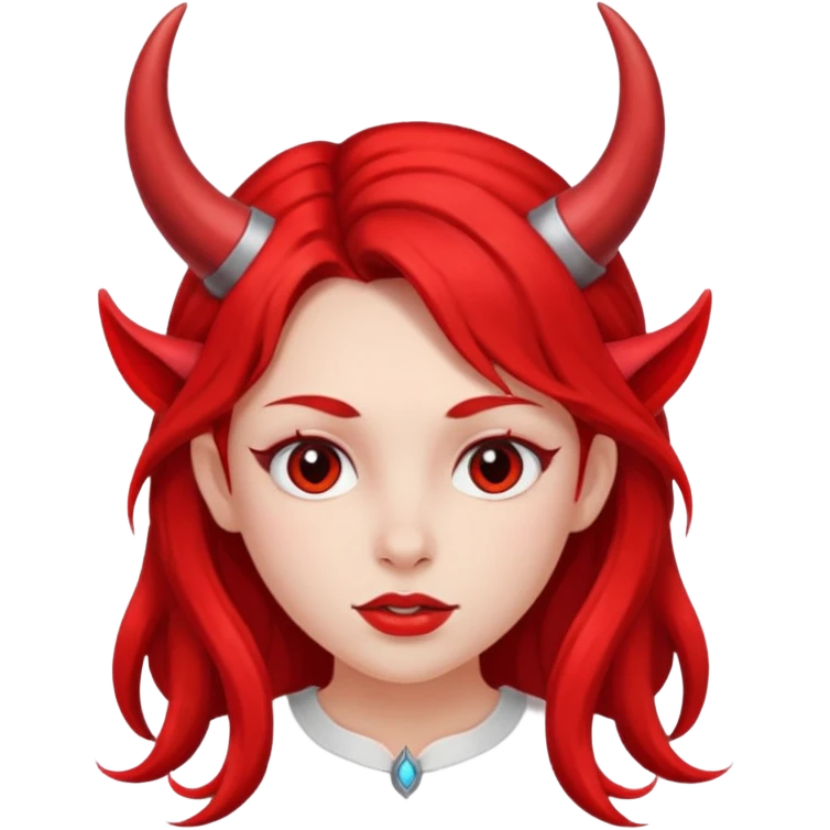 Red Horns on girl emoji