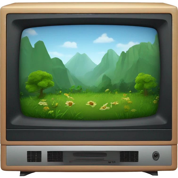 flat screen TV with nature documentary emoji