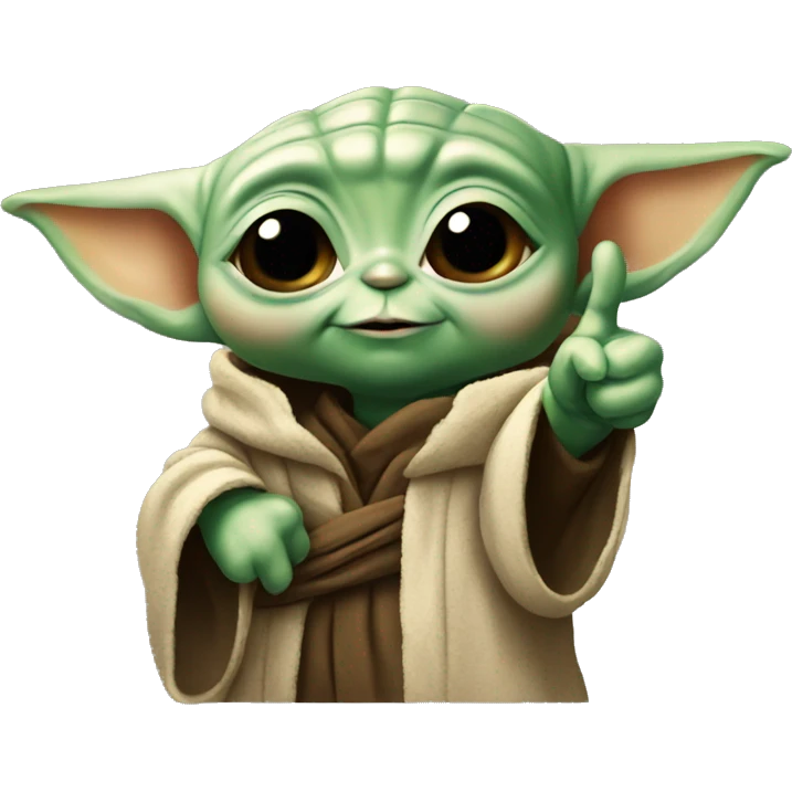 baby yoda shows his thumb up emoji