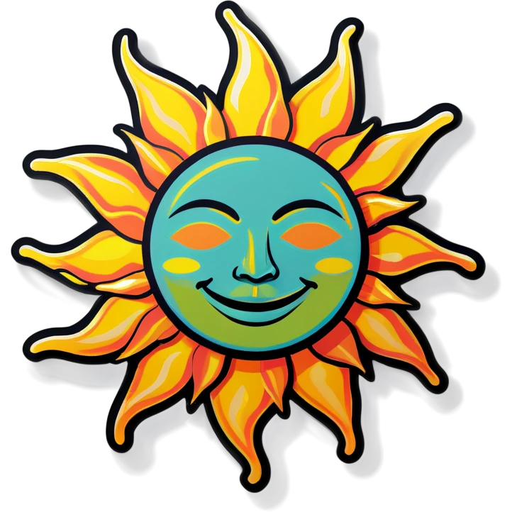 Pop art sun emoji