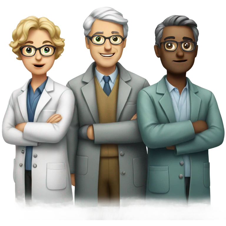 Four people scientists  emoji