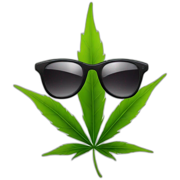 weed leaf with sunglasses emoji