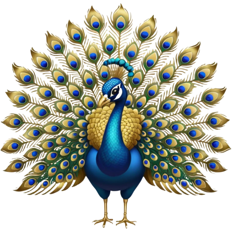 Peacock in full gold color even it's petal everything should be in gold emoji