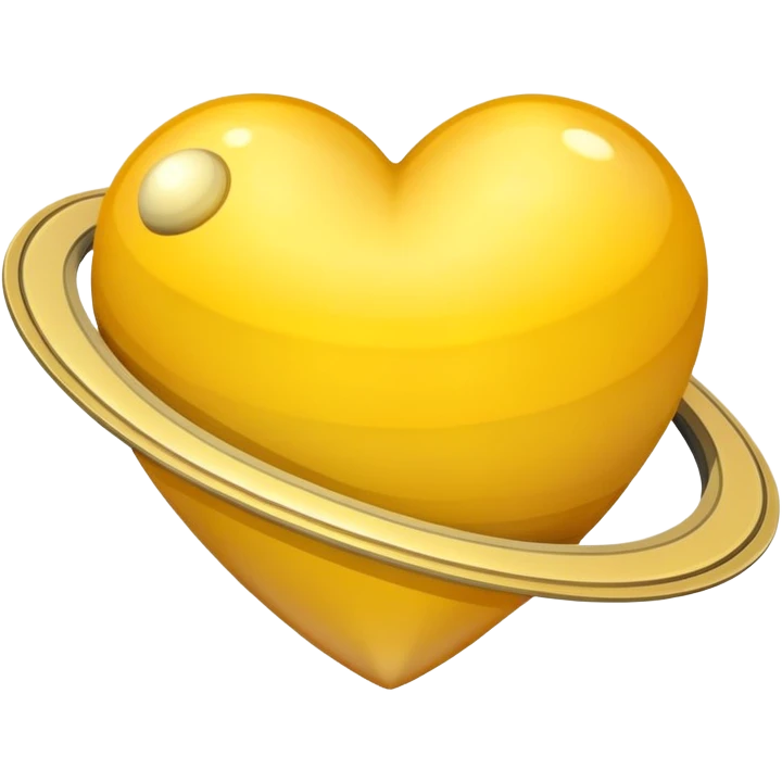 Heart yellow with saturn emoji