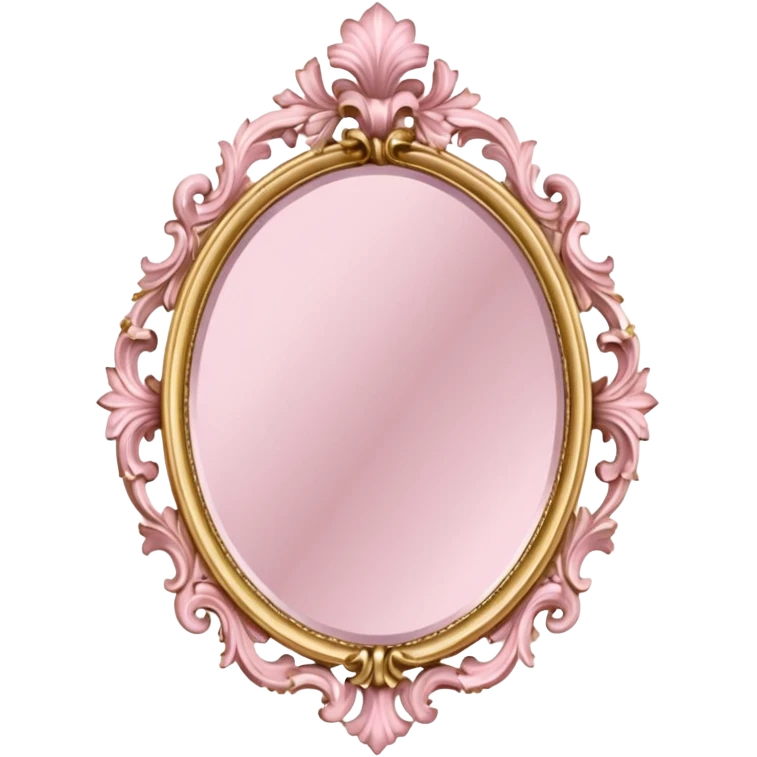 Vintage ornate rococo pale pink mirror emoji