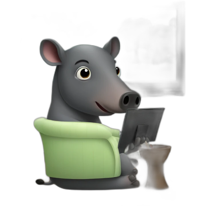 malayan tapir watching TV emoji