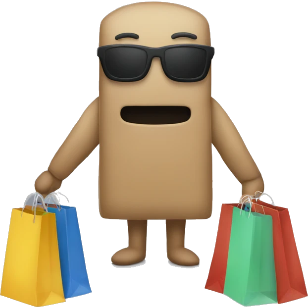 Sqarell with shopping bags emoji