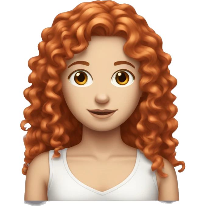 Curly long red hair white girl  emoji