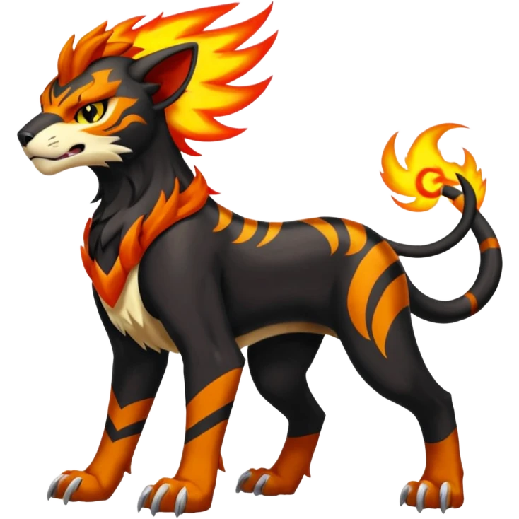 Houndoom-Tigress-Luxray-Gryphon-fusion (full body) emoji