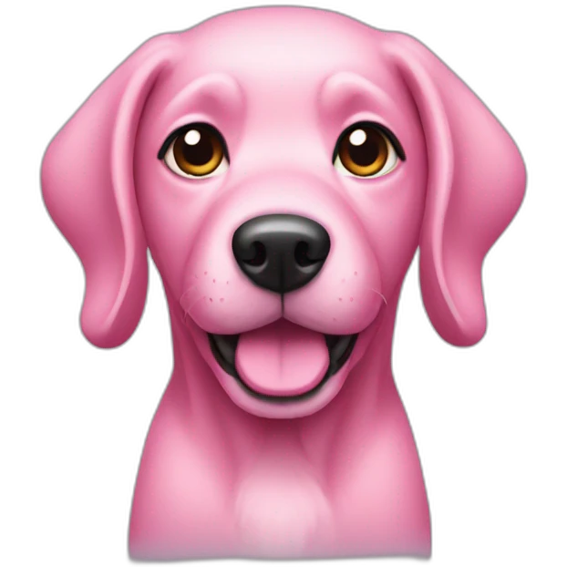 A pink dog emoji