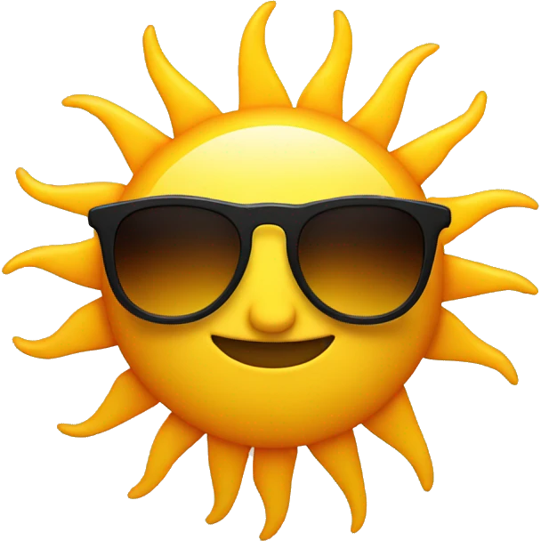 Sun with sunglasses on emoji