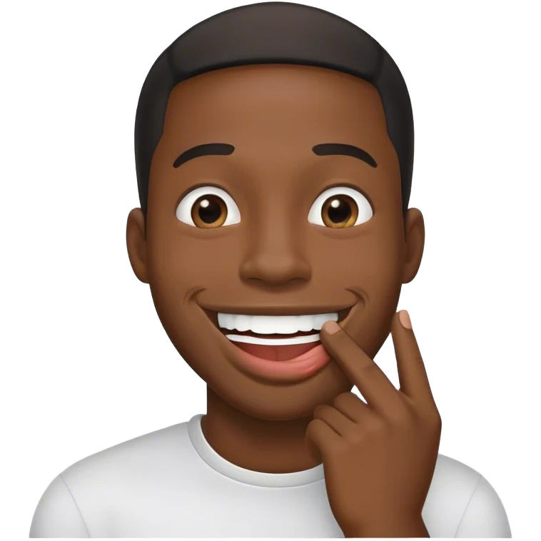 Covering mouth black guy laugh emoji