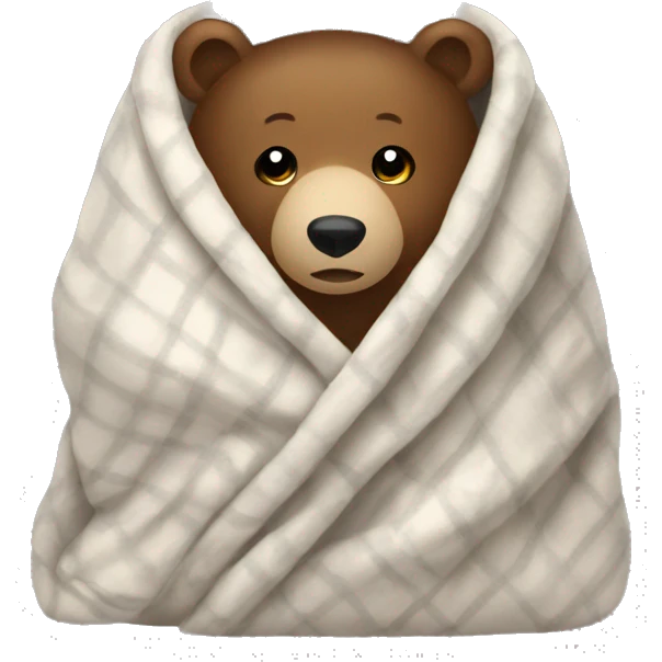 bear cozy in blanket emoji