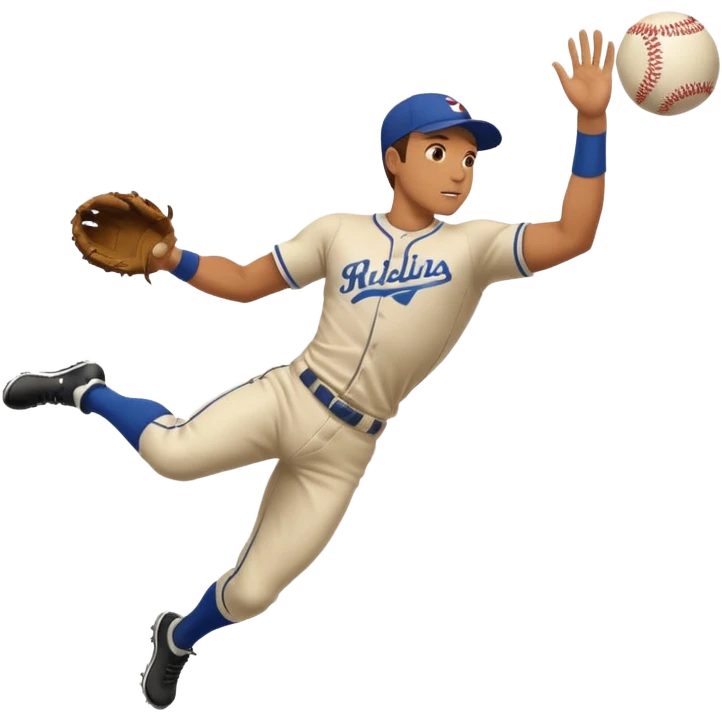baseball player diving to catch the ball emoji
