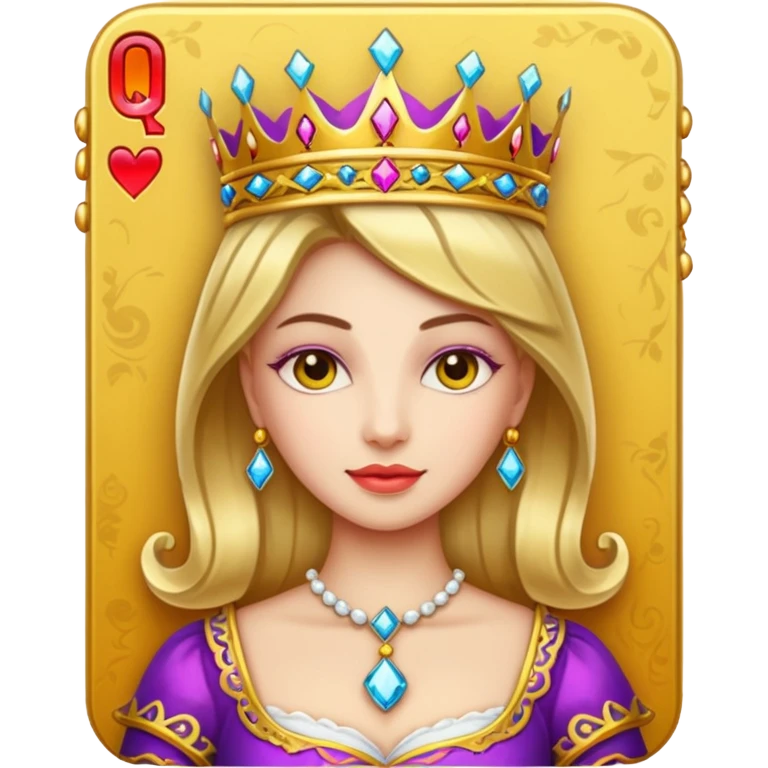 Solitaire card queen emoji