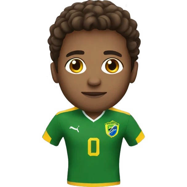 Brazilian football brown hair emoji