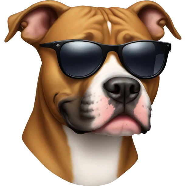 Pitbull  with sunglasses emoji