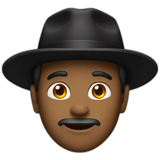 Men with black hat emoji