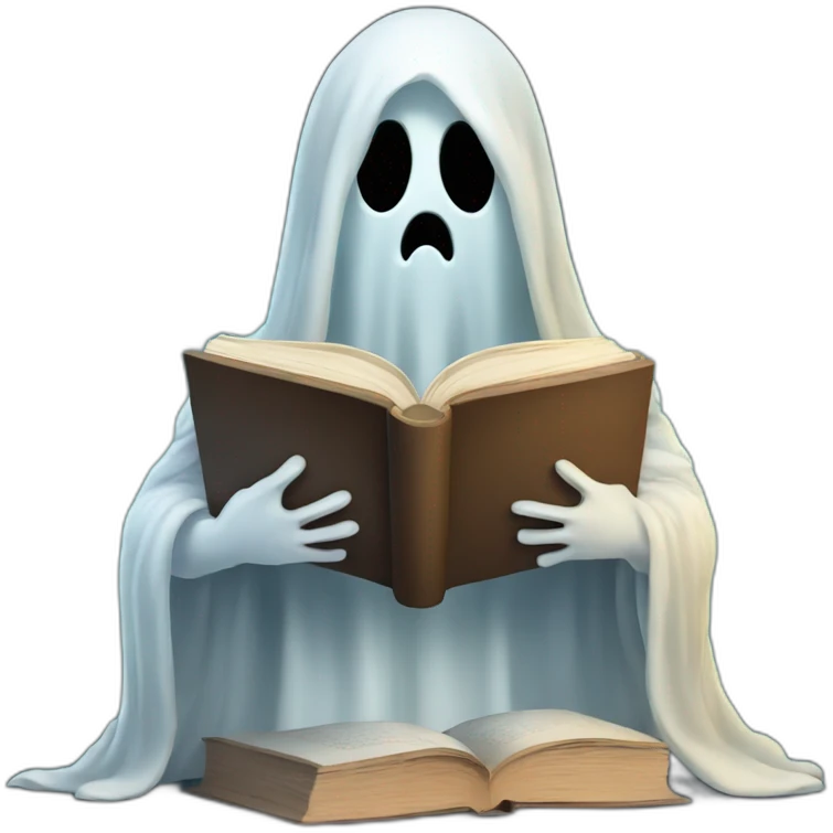 Ghost reading a book emoji