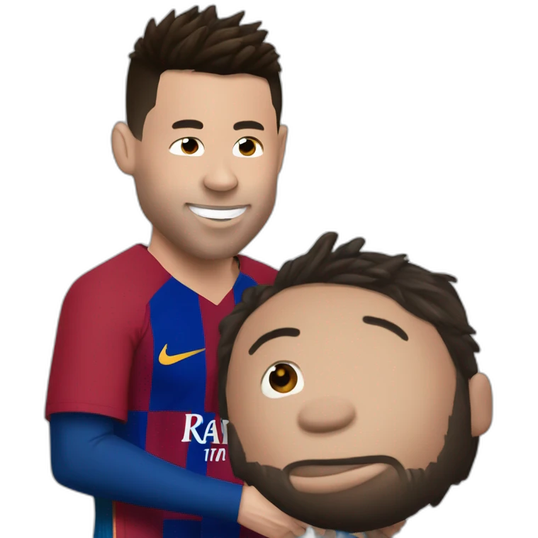 Ronaldo kissing messi emoji