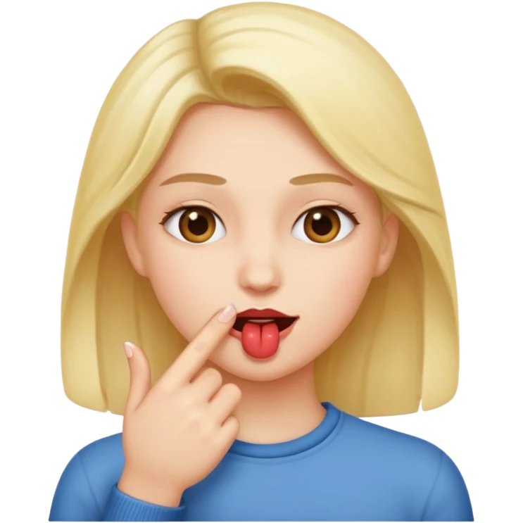 Finger bitting in a flirty way emoji