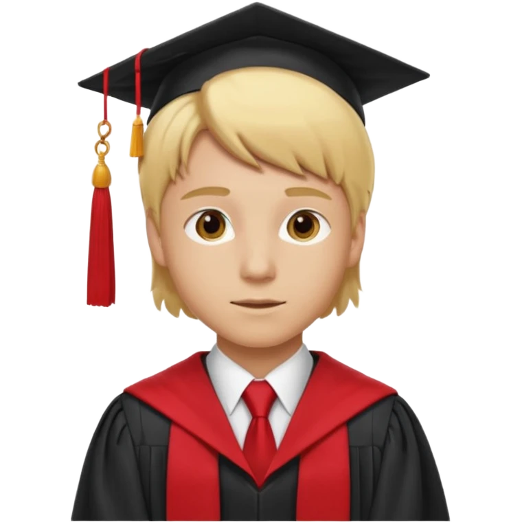 graduate student with red tie and blonde hair emoji