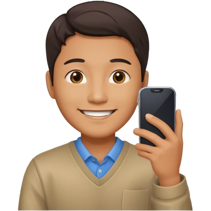 휴대폰을 든 한국인 남자 emoji