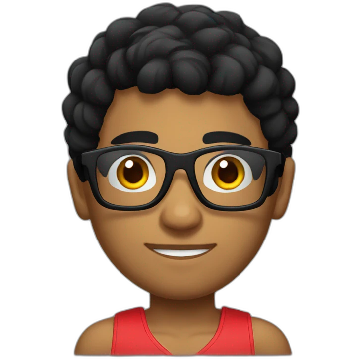 Boy Sri lankan MMA fighter with glases black hair emoji