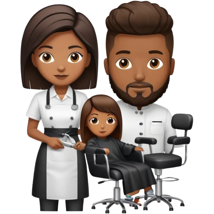 Hairstylist standing next to or behind stylist chair emoji