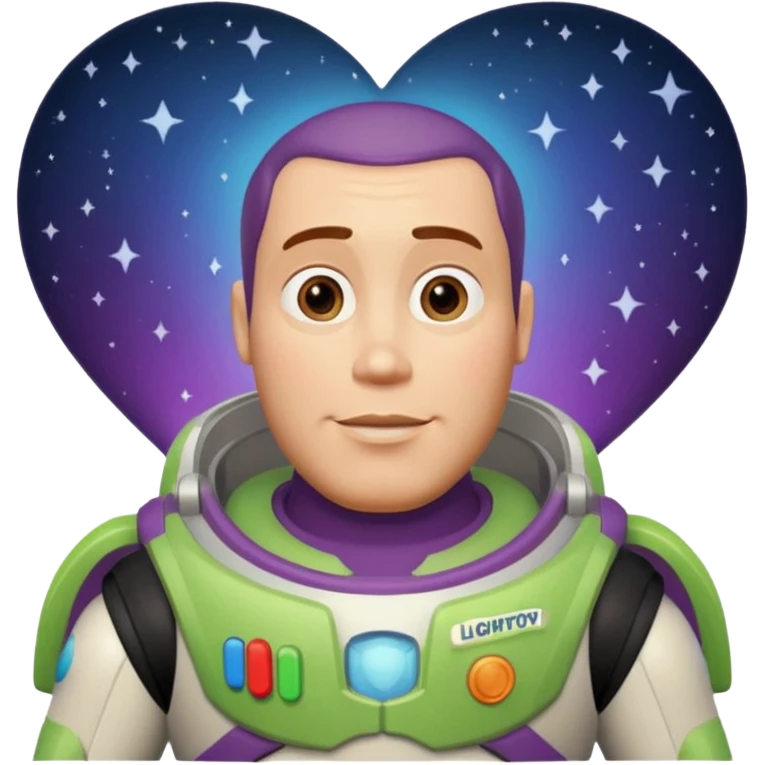 Buzz Lightyear saying  "I Love You until Infinity and beyond!!" emoji