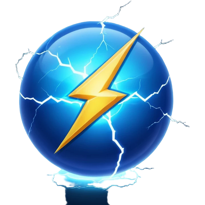 Lightning Ball  in a blue color with no symbol on it just pure energy   emoji