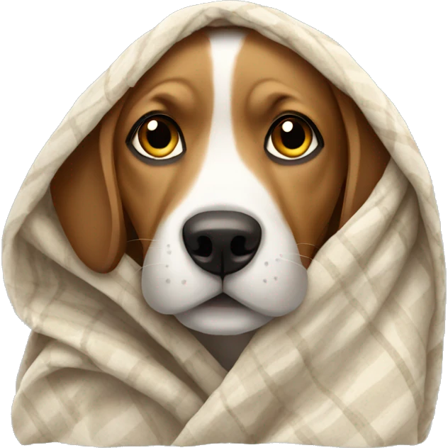 dog wearing blanket  emoji