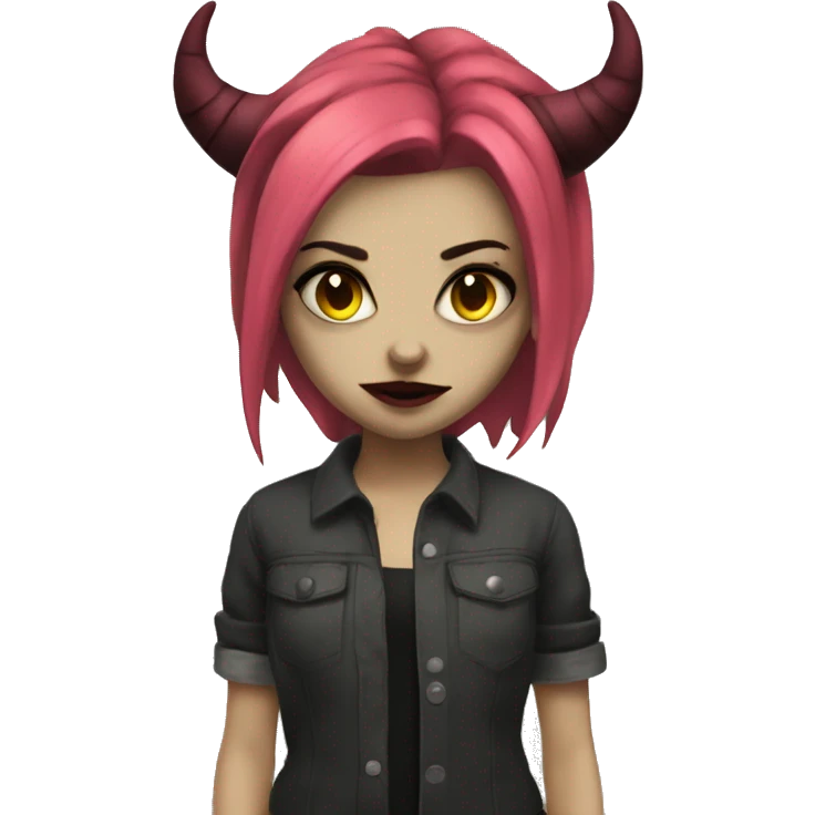 Grungy alt demon girl emoji