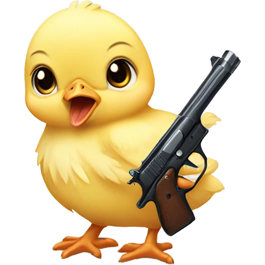Baby chick holding gun emoji