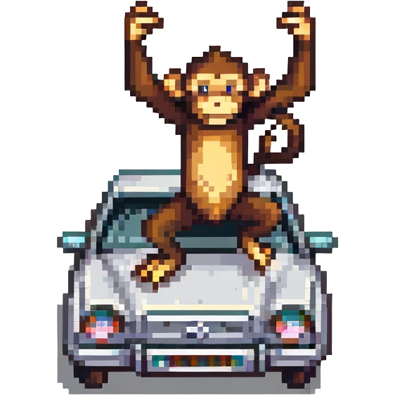 monkey dancing on a car emoji
