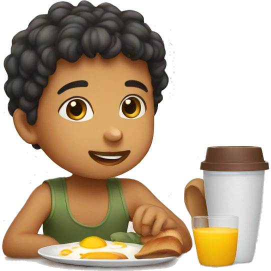 kid having breakfast emoji