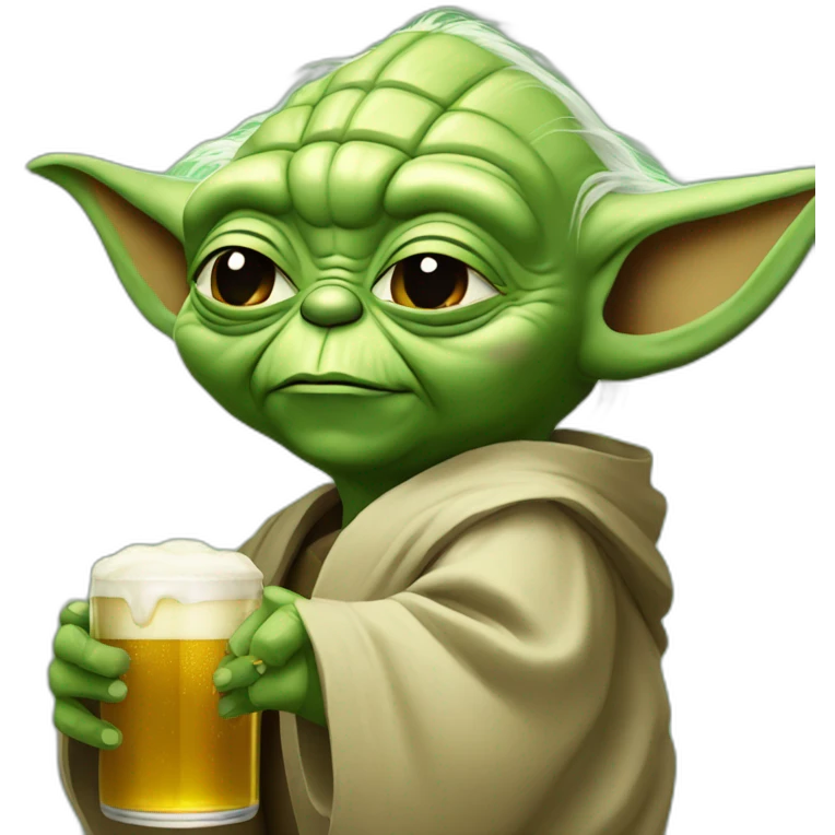 yoda avec une bière emoji