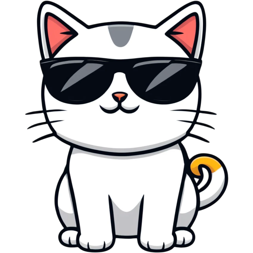 Cat with sunglasses emoji