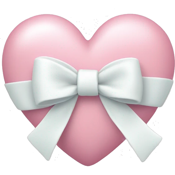 Pastel pink heart with white bow emoji
