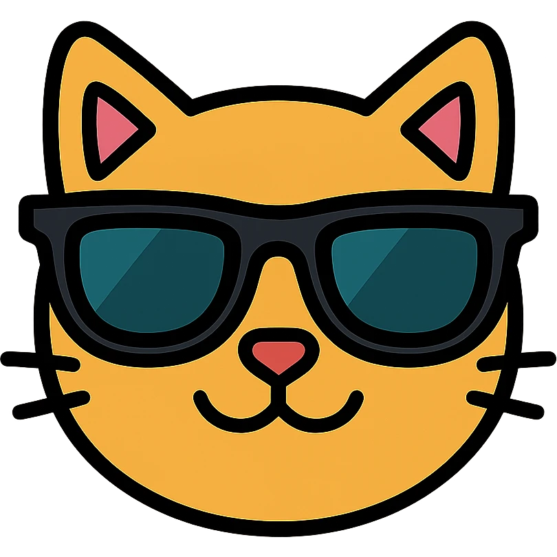 Cat wearing cool sunglasses emoji